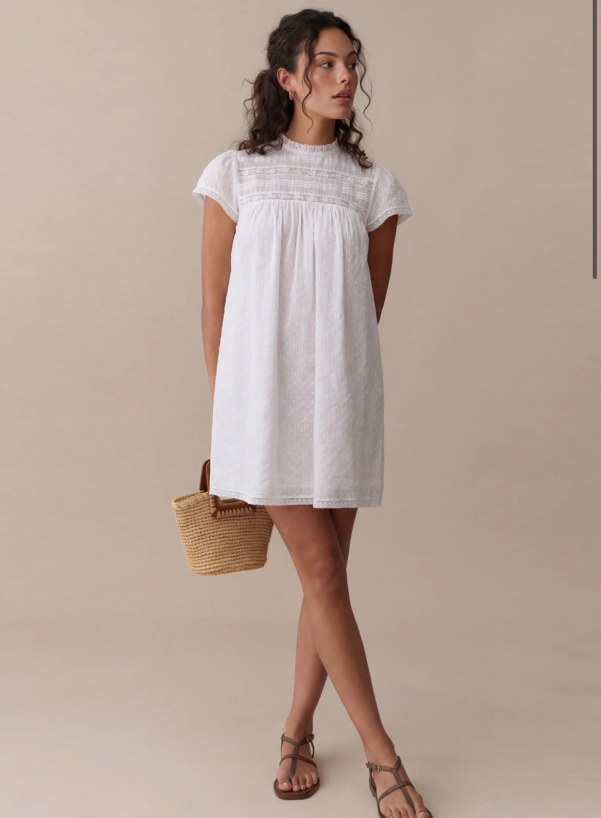 New Sorella Kiera Cotton Dress White Lace Sz Xs $197